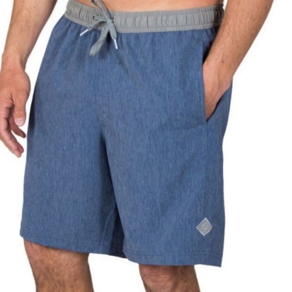 Free Fly Sz XXL Hydro ShortsBlue Bamboo Blend Swim Hybrid Stretch Hike - Picture 1 of 11